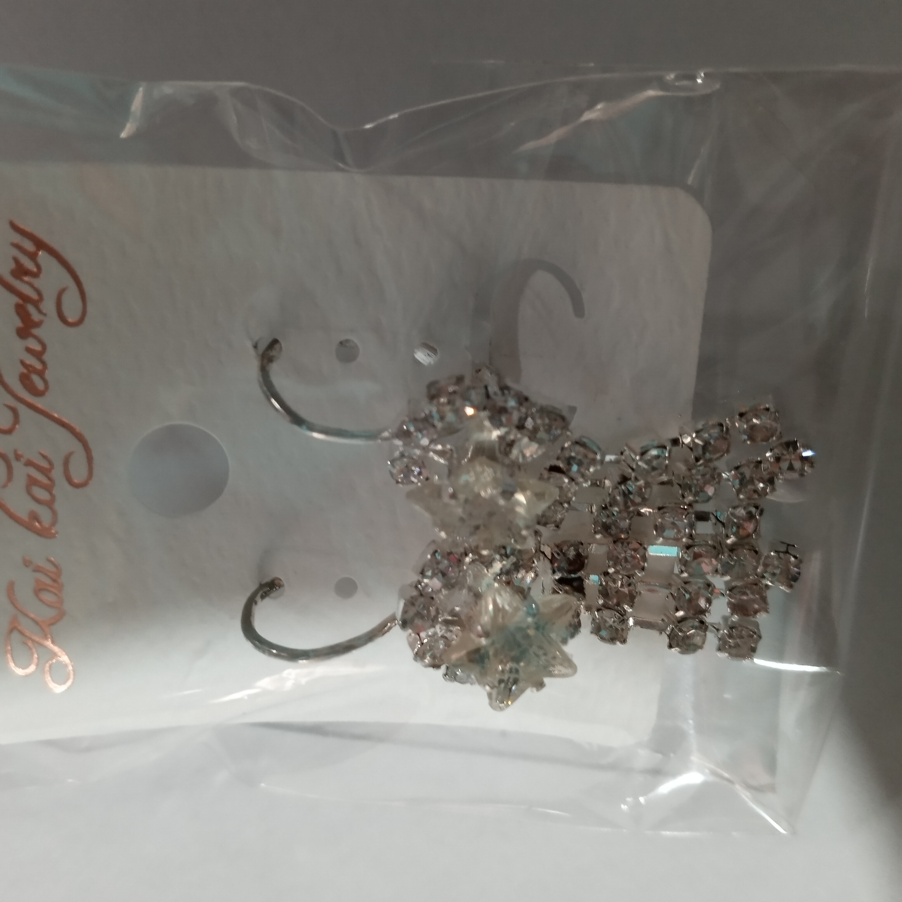 Aros con estrella y piedritas