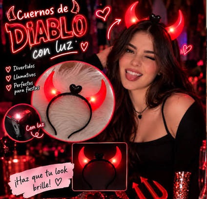 CUERNOS DIABLO CON LUCES