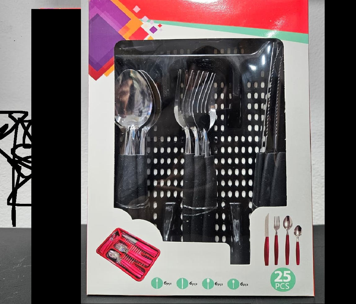 SET DE CUBIERTOS X24PCS MANGO NEGRO (JK-4150